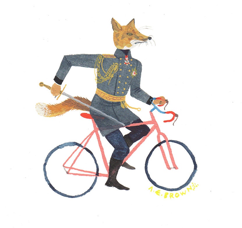 amira vos fox bicycle . Doom Division .  print