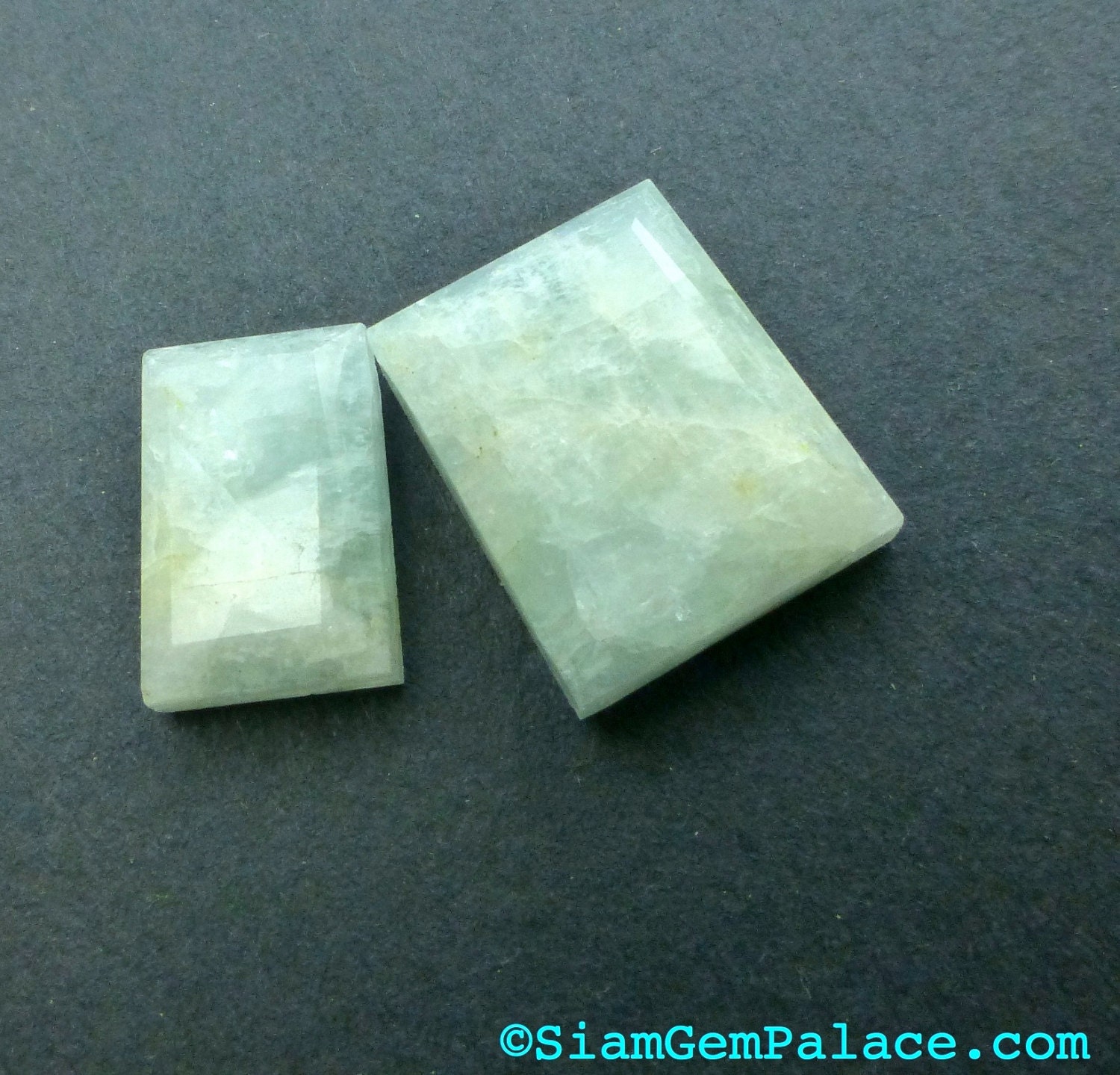 AQUAMARINE. Rectangular TABLeTS. Natural. SBBT. 2pc. 24.56 cts. 15x18 to 10x15mm  (EM319)