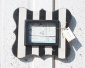 5x7 Photo Frame, Black and White Striped Frame