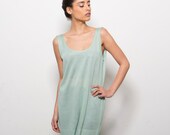 Mint Mini dress knitted women tunic open back  Women mint green dress Loose summer dress