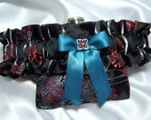 Flask Garter - Diva-Licious Flask Garter -  Oasis, Black and Red - 3 oz Flask Included