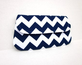 Navy Chevron Clutch by waterpath