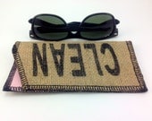Burlap Eyeglass Case / Sunglass Case / Vegan sunglass case / Upcycled Coffee Bean Sack / Handmade eyeglass sleeve