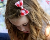 red and white gingham bow