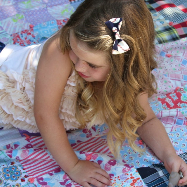 baseball fabric bow