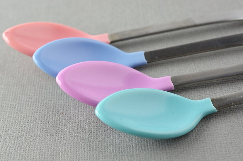 Custom Hand Stamped Baby Spoons Set of FOUR by TheCopperFox