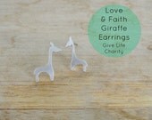 Love and Faith Earrings in Silver - The Give Life Collection (Giraffe)