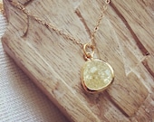 Soft Vanilla Framed Pendant Necklace