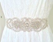 LAST ONE - Rhinestone sash, bridal crystal belt, dramatic wedding belt - Farah IV - Ready to Ship