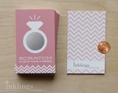 24 Scratch Off Cards for Bridal Shower or Bachelorette Game / Diamond Ring in Pink