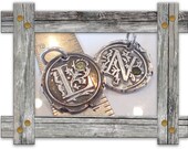 Antique Wax Seal Silver LARGE  Initial Pendant, GEMSTONE Necklace BIRTHSTONES, Personalized, Bridesmaids, New Moms, Birthstones, Gift