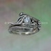 KIJANI Single Leaf - Engagement Ring, Wedding Band Set in Sterling Silver with White Sapphire