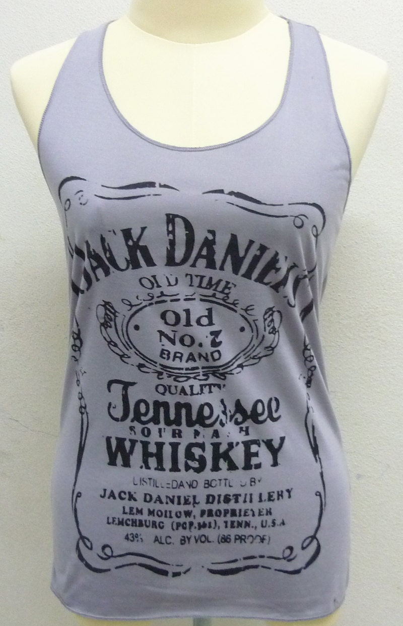 Medium grey Jack Daniels whiskey sign Tank top size S/M polyester cotton blend singlet top for women