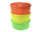Vintage Tupperware Seal Tight Containers Yellow, Green, Orange