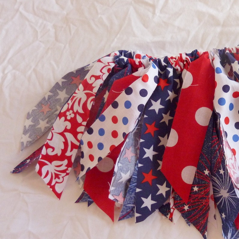 Red White and Blue 4th of July Memorial Day Scrappy Tutu Skirt