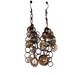 Greek spiral chain earrings, beads, drop, handwrapped, dangle, unique
