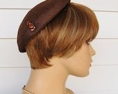 1950s Brown Linen Leslie James Hat