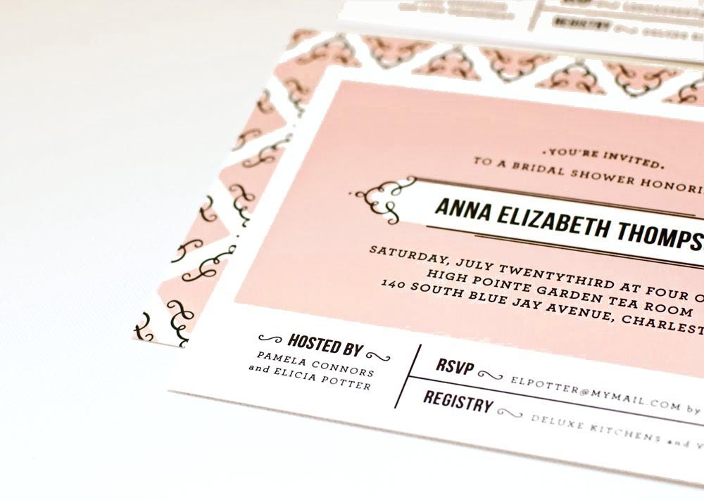 Bridal Shower Invitation, Elegant Shower Invite // Set of 6 // FOR ELOISE