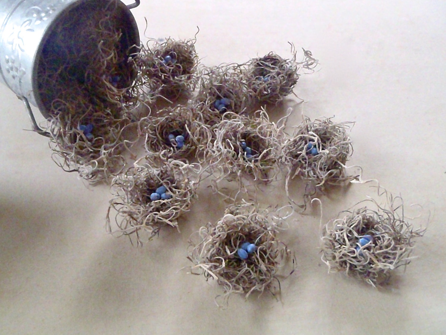 Craft supply - shabby chic mini birds nests - SET of 20