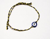 Evil Eye Bracelet - Good Luck Talisman (Black / Yellow)