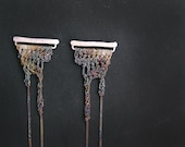 razors 925 silver crocheted rustic studs