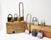 11 Vintage Antique Padlocks Locks FREE SHIPPING- Brass- Mixed Metal- Yale Vigilant- Yale- Philgas- Master- Rollfast- Slaymaker- Super- Wasco