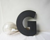 Vintage Black Textured "G" -  Plastic 3-D Letter - Sign - Marquee - 8 1/4" Tall - Wagner Sign Service