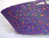 Lavender Fabric Basket, Handmade Storage Container, Changing Table Orgainzer, Pretty Purple Fabric Basket