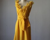 Dress /  sunn yellow    / A line /Romantic / Dreamy / Soft  / Sleeveless  / Delicate / Bridesmaid / party / Ready for shipping