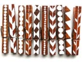 10 PAINTED CLOTHESPINS hand painted magnetic clothespins