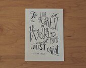 Live Quote, Life Quote, Adventure Quote, Oscar Wilde Quote, Typography Print, 5 by 7 Print