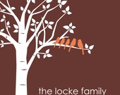 Personalized Custom Love Birds Wedding Family Tree Art Poster Print - 16x20 Print