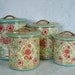 Holland Tin Canister Set - Vintage Floral Tin Canisters - Metal Storage Tins
