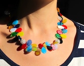 Statement Necklace - Glass Wedding Beads from Mali - Colorful