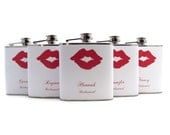 Bridesmaids Gifts Lips Flasks for Wedding Favors Bachelorette Party 6oz and 8oz Sizes