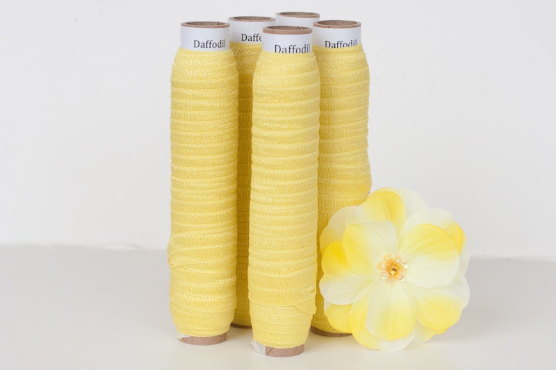 Daffodil Fold Over Elastic for Baby Headbands - 5 Yards of 5/8 inch FOE