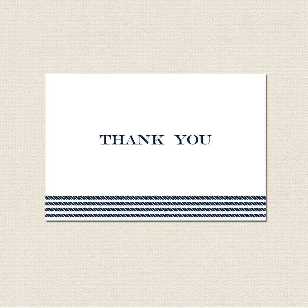 Nautical Rope Detail Thank You Notes - Set of 10