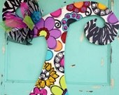 NEW Summer 2013 Letter Initial Door Hanger - initial door hanger - bright, funky initial