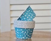 Cupcake Cups Liners Baking Cups Kids Birthday Party Baby Shower Wedding Aqua Blue Polka Dots Candy Nut Paper Goods Dips Set of 20 Il_170x135