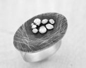 Oxidized Silver Statement Ring- Silver cocktail ring