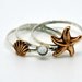 Seashell, Starfish, Gemstone, Stackable Sterling Silver Rings, Hammered Silver, Stacking, Nautical Rings, Seaside Rings