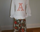 Girls Ruffle Pants/capri & tee/onesie in Amy Butler's Morning Glory  by Baby Harrill