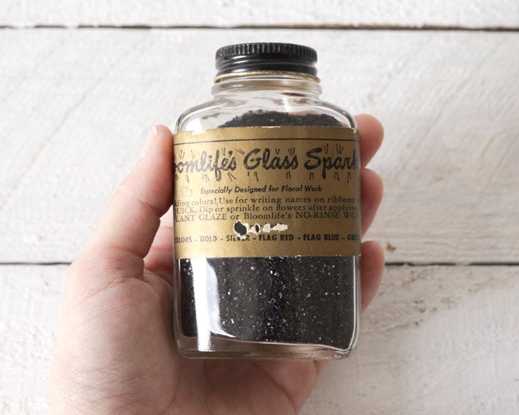 Vintage Glass Glitter - Rare Black Sparkle by Bloomlife, in Original Bottle