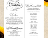 Classic Script Wedding Program DIY PRINTABLE