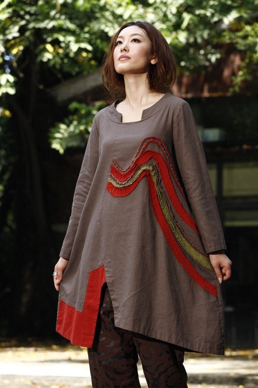 Let's dance/women/clothing/casual/long sleeves/gown/tunic/custom made