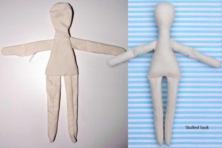 Blank cloth doll body, unstuffed, calico, 33 cm