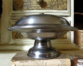 Vintage Restaurant Pedestal Plate with Cloche Lid