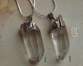 CLEARANCE Silver Dipped Crystal Quartz Necklace