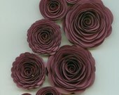 Purple Plum Handmade Spiral Paper Flowers