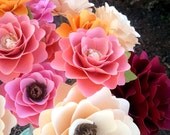 Handmade Paper Flowers - Stemmed - Wedding - Birthday - Special Events - Set of 24 - Mixed Sizes - Made To Order Il_170x135